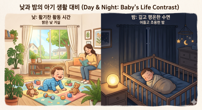 신생아 밤낮 바뀜은 왜 생기고 언제 잡힐까요? 생후 시기별 수면 패턴, 낮·밤 빛과 수유 활용 5단계, 등센서·통잠 궁금증까지 산모가 바로 적용할 실전 가이드로 정리했습니다.